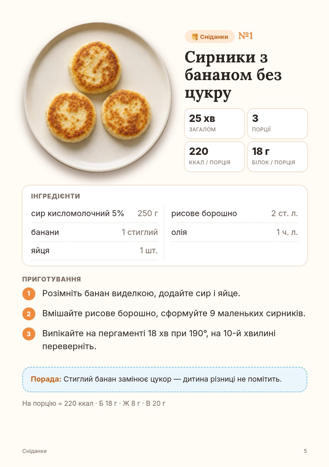 Рецепт на сторінку